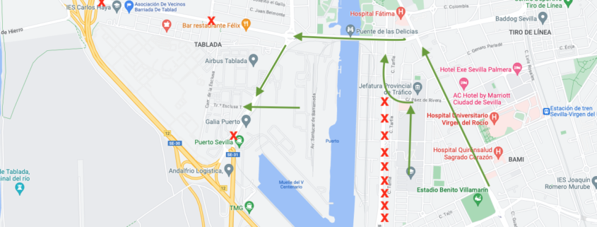 Feria de Sevilla 2023. ¿Por dónde se puede acceder a la Barriada de Tablada?. La Barriada de Tablada se encuentra casi cerrada al tráfico durante la celebración de la semana de Feria por lo que el acceso en coche es un tanto complicado. 